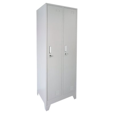 2 compartment metal locker with legs