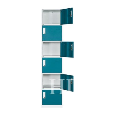 6 tiers vertical full height colorful steel locker